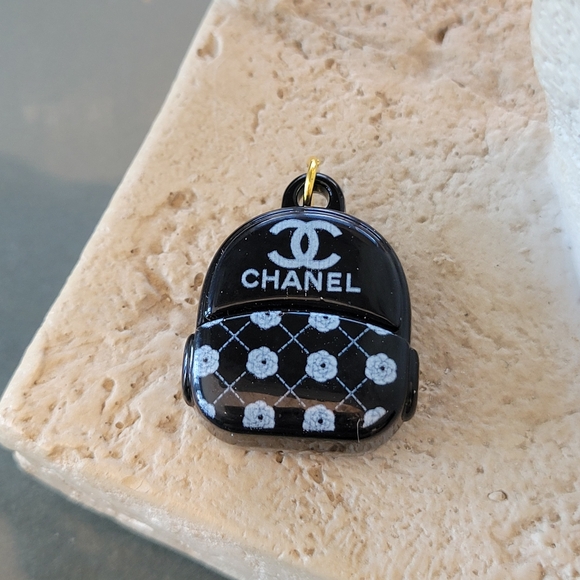 CC Chanel Backpack Zipper Pull Button Stamped Charm - Picture 2 of 5